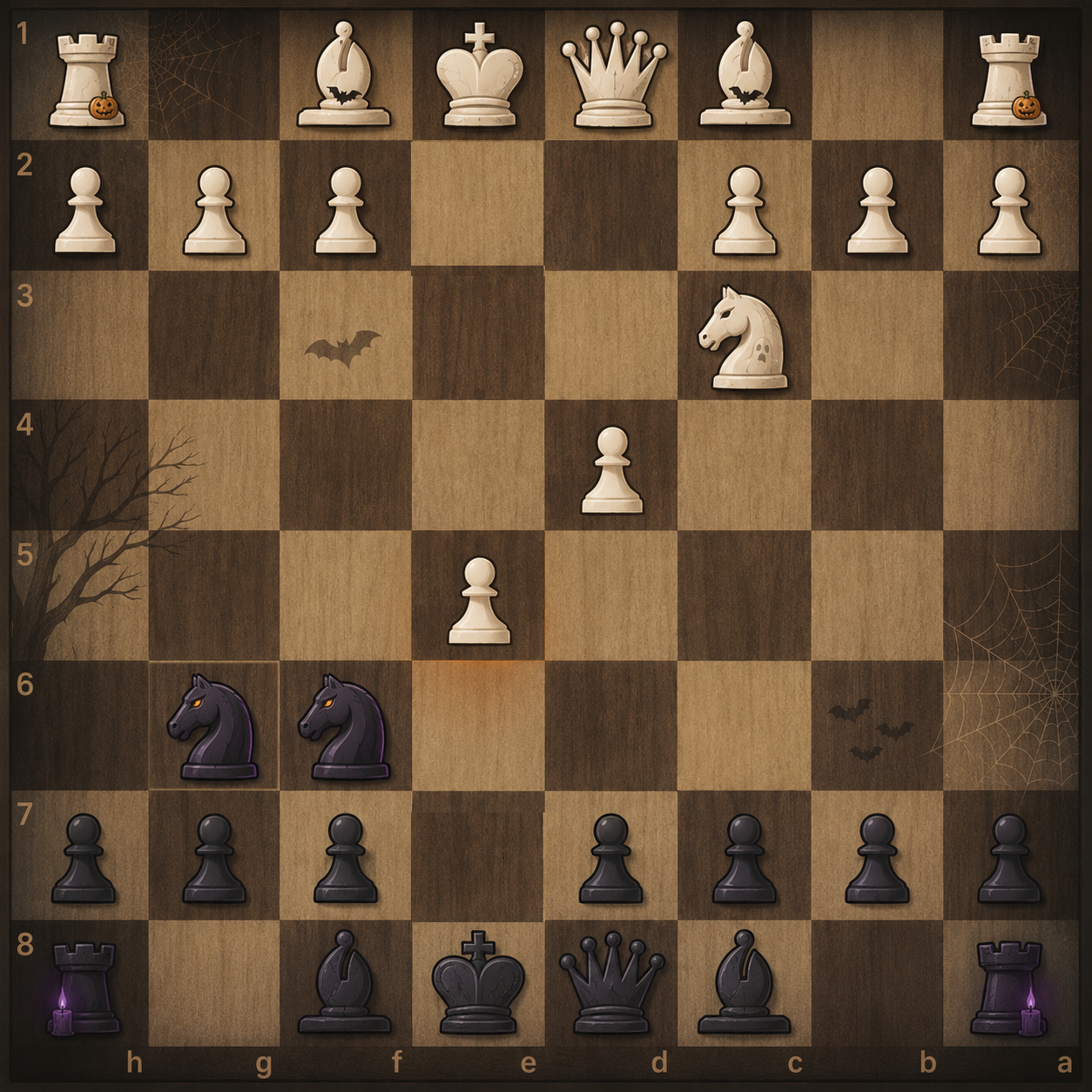 Halloween Gambit after Black retreats and White advances e5